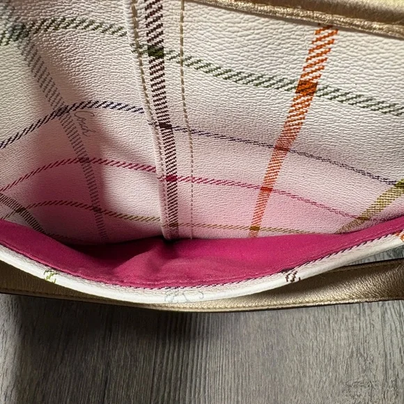 COACH Heritage Tattersall Signature Plaid Off-White Shoulder